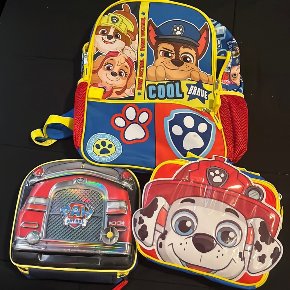 Paw Patrol Book bag and lunch box